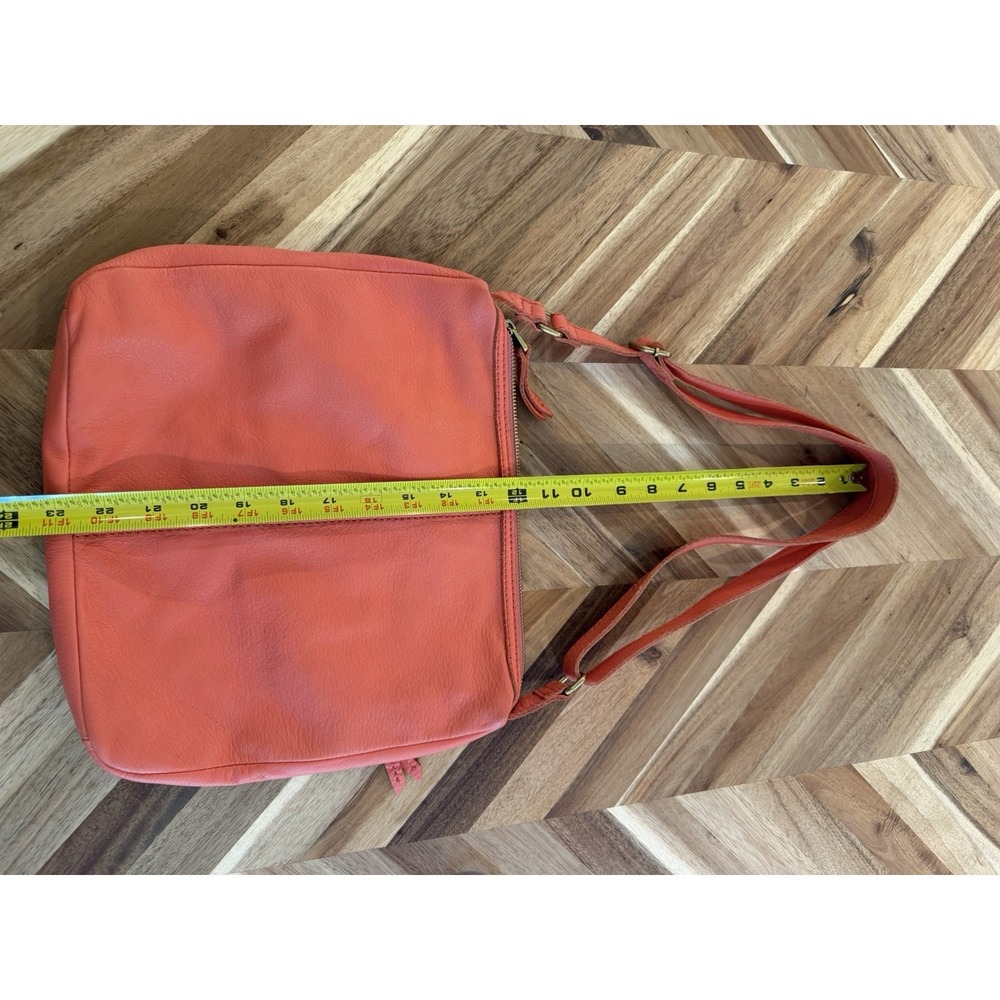 Fossil‎ Coral/Orange/Salmon Leather Shoulder Messenger Crossbody Bag - Picture 6 of 8